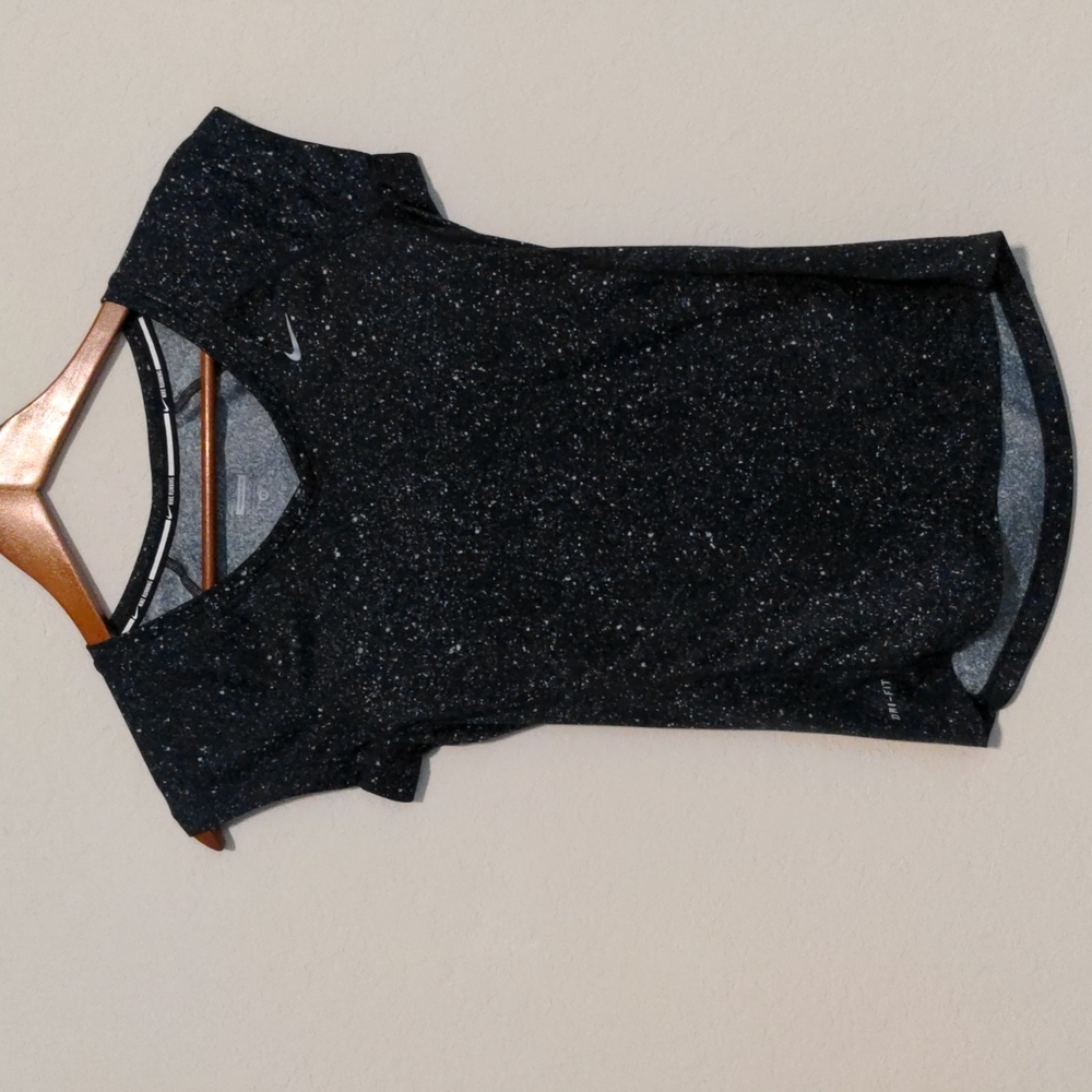 Nike Dri Fit Splatter Print Miler Workout Top